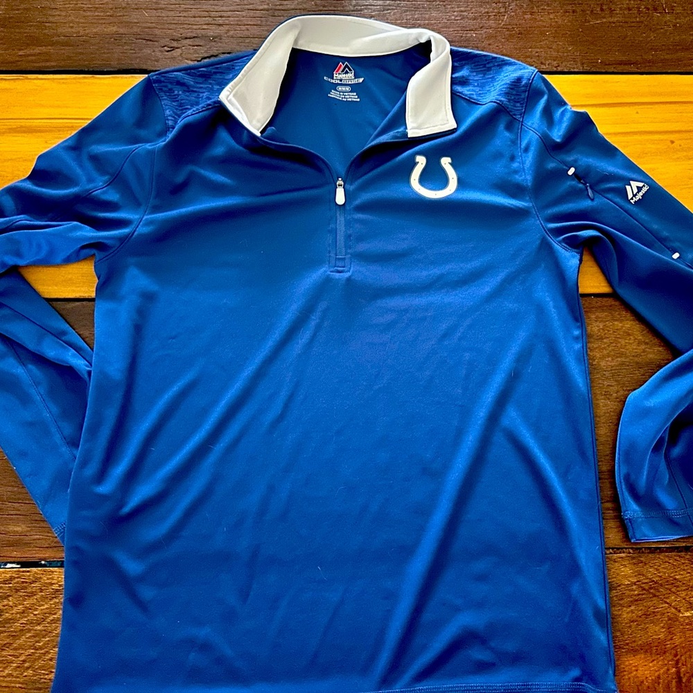 Men’s Medium Majestic Cool Base NFL Colts quarter zip pull over